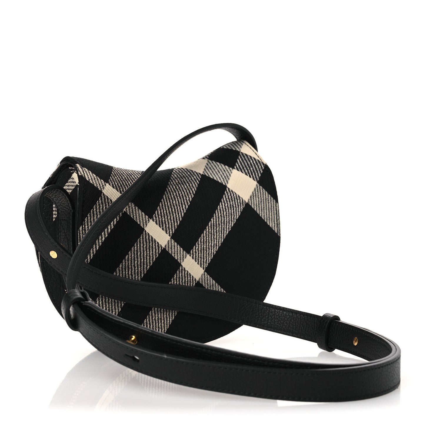 Jacquard Check Rocking Horse Crossbody Black