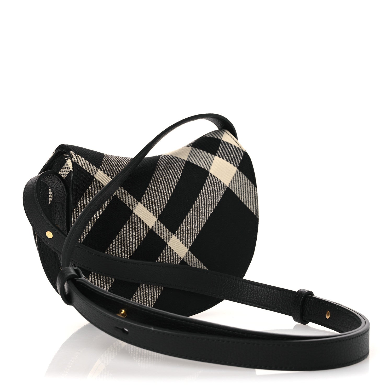 Burberry Jacquard Check Rocking Horse Crossbody Black 3 of 10