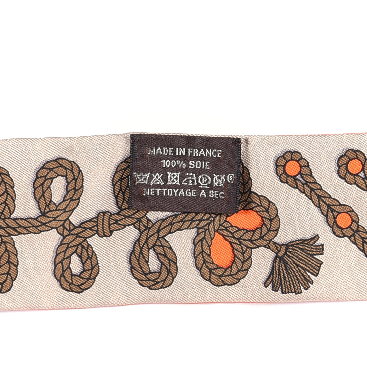 Hermes Silk Galons Et Brandebourg Twilly Orange Mastic Bronze 8 of 8
