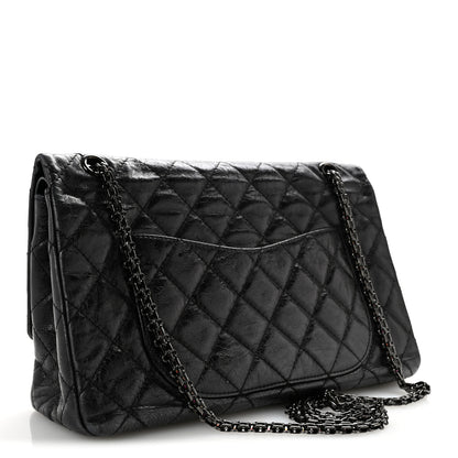 Chanel Metallic Aged Calfskin Quilted 2.55 Reissue 227 Flap So Black 3 of 14