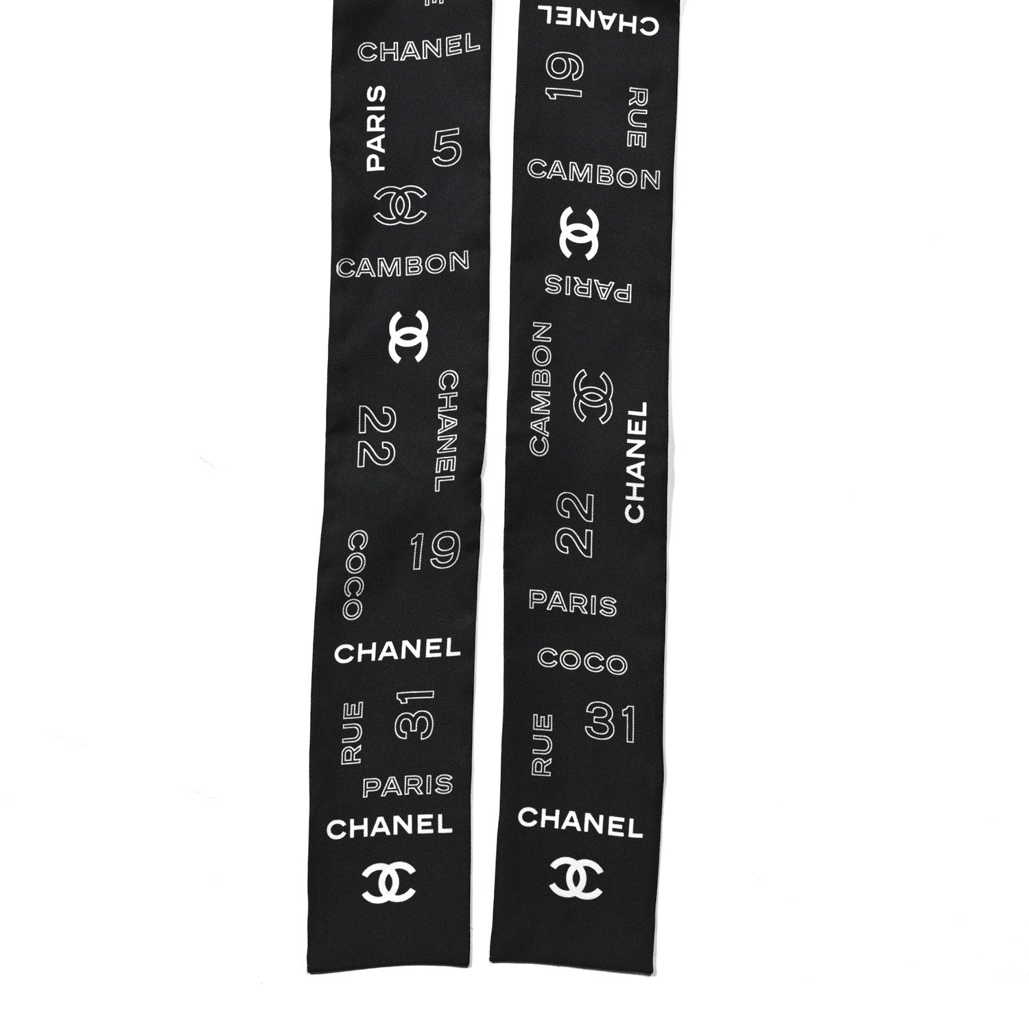 Chanel Silk CC Slim Bandeau Scarf Black 2 of 4