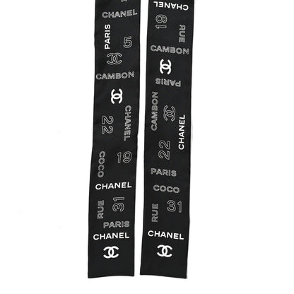 Chanel Silk CC Slim Bandeau Scarf Black 2 of 4