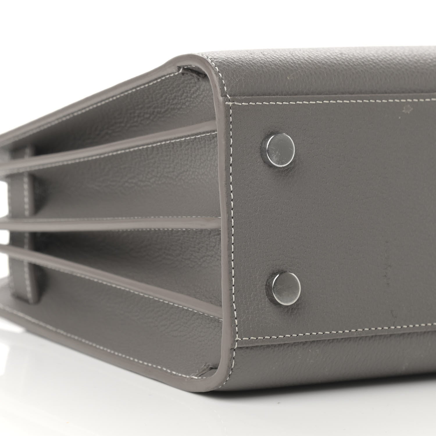 Saint Laurent Grained Calfskin Topstich Baby Sac De Jour Fog 9 of 17