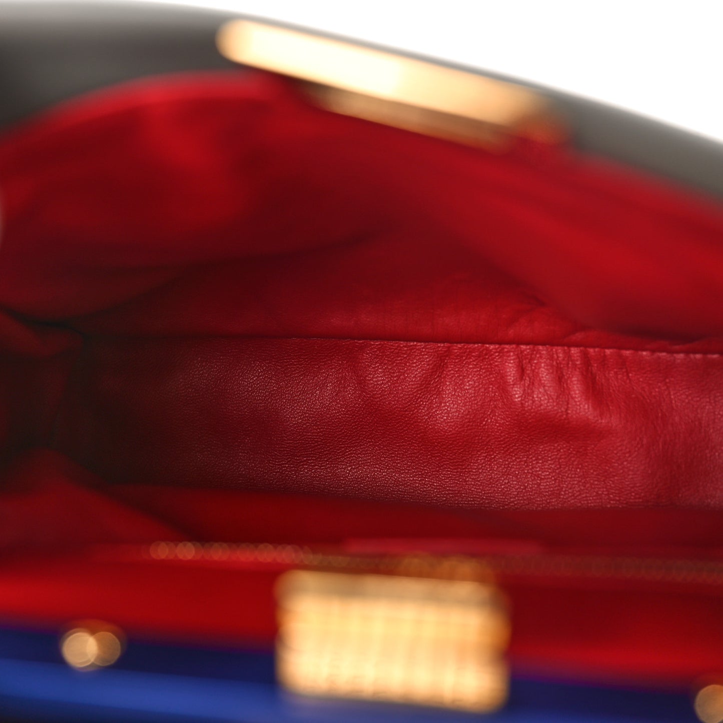 Nappa Colorblock Mini Peekaboo Iconic Satchel Grigio Chiaro Fragola Blue