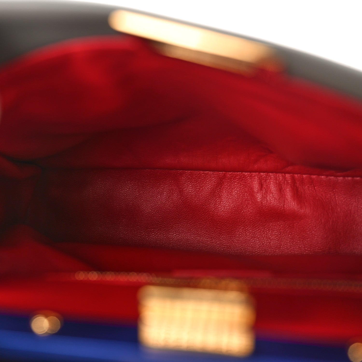 Fendi Nappa Colorblock Mini Peekaboo Iconic Satchel Grigio Chiaro Fragola Blue 6 of 11