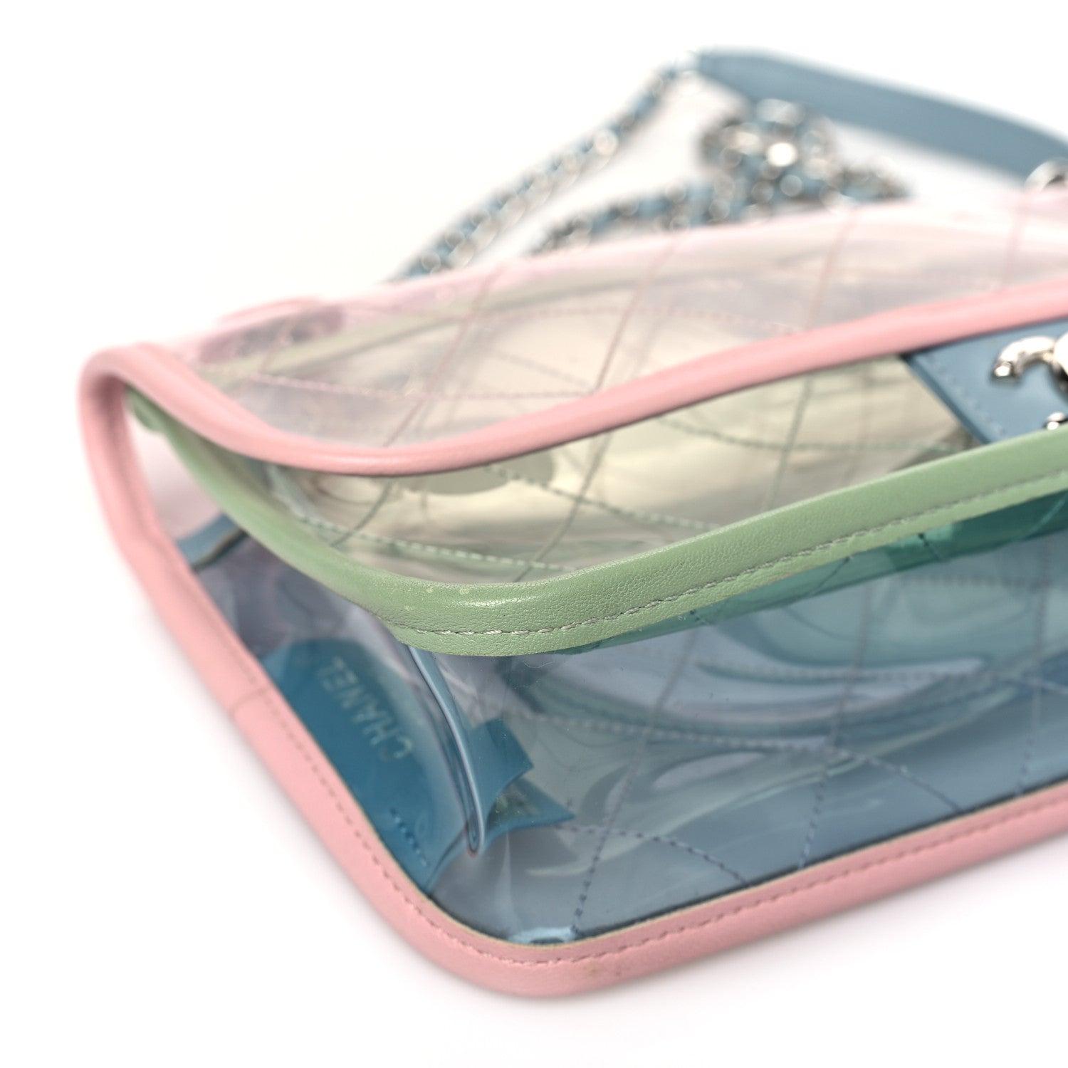 Chanel Lambskin PVC Quilted Medium Coco Splash Flap Blue Green 8 of 9