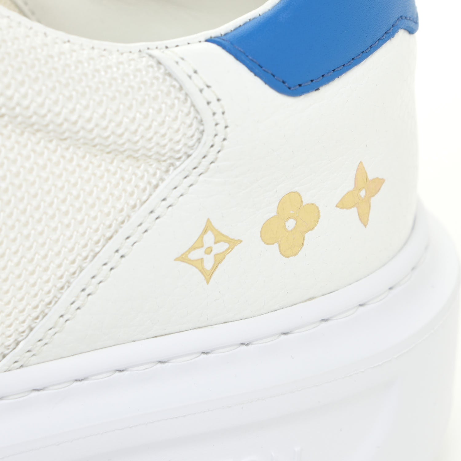 Louis Vuitton Calfskin Mongram Beverly Hills Sneakers 7.5 White Blue 11 of 12