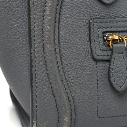 Celine Drummed Calfskin Nano Luggage Kohl 17 of 18