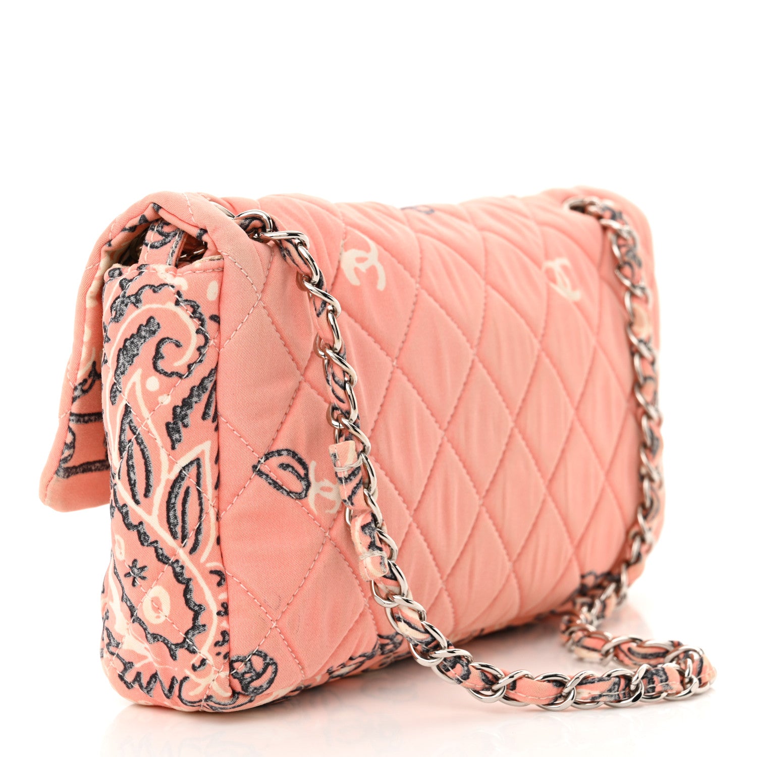 Chanel Cotton Quilted Small Bandana Single Flap Pink 3 of 10