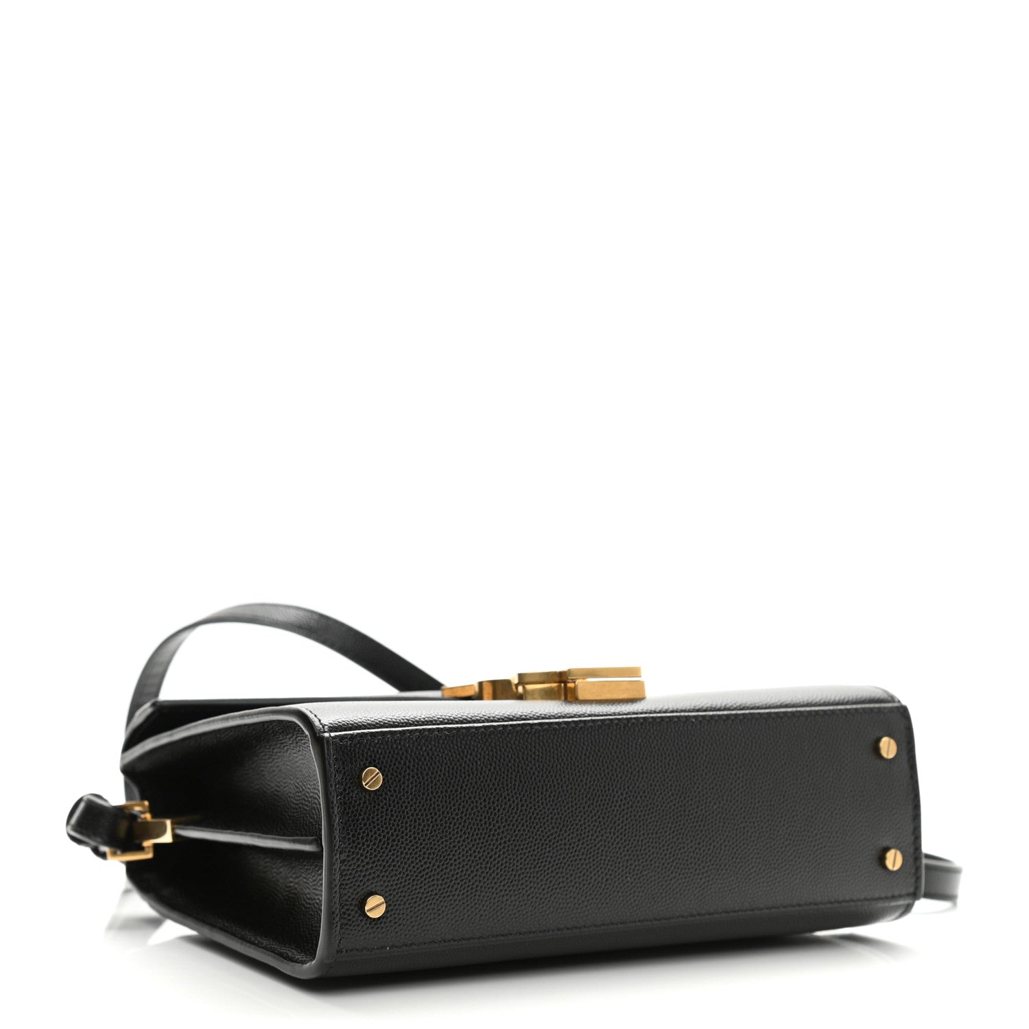 Saint Laurent Grain de Poudre Mini Classic Monogram Cassandra Top Handle Black 4 of 10