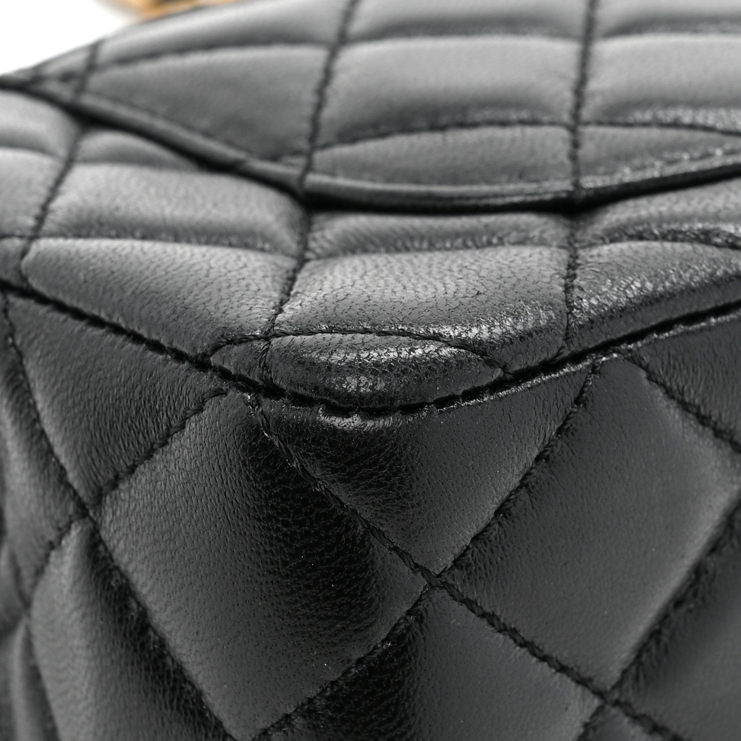 Chanel Lambskin Quilted Mini Metal Top Handle Rectangular Flap Black 11 of 11