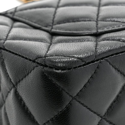 Chanel Lambskin Quilted Mini Metal Top Handle Rectangular Flap Black 11 of 11