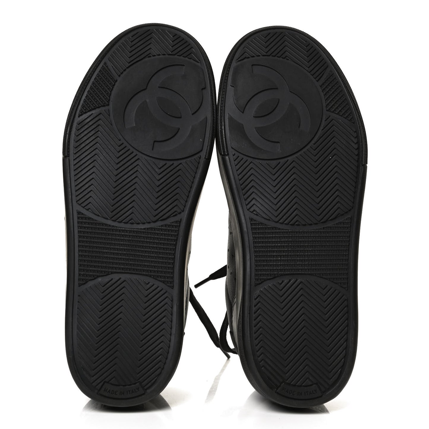 Calfskin Womens Logo Sneakers 35.5 Black