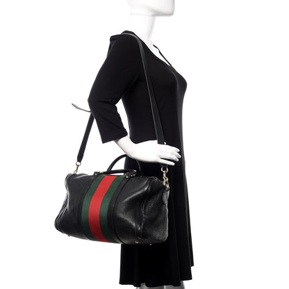 Gucci Calfskin Vintage Web Medium Boston Black 2 of 12