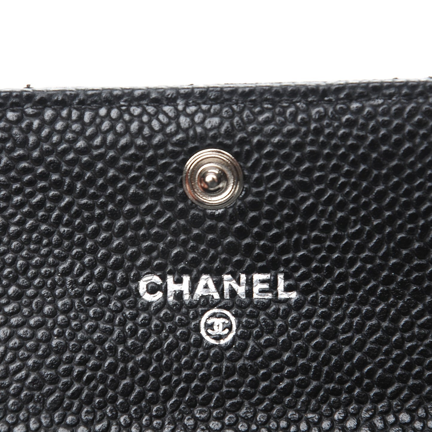 Caviar Quilted Flap Card Holder Black