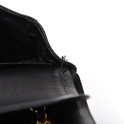 Chanel Caviar Quilted Medium Double Flap Black 12 of 16