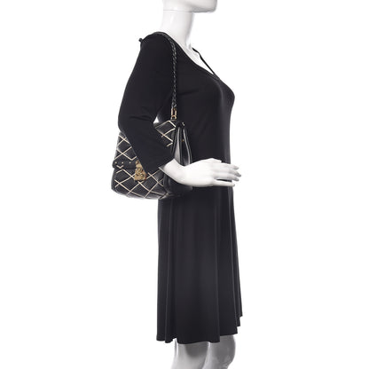 Louis Vuitton Lambskin Malletage Pochette Flap Black 2 of 13