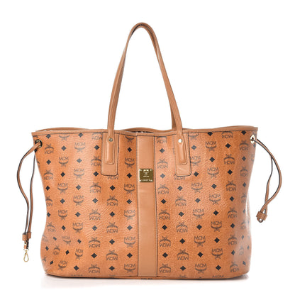 MCM Visetos Large Liz Reversible Shopper Tote Cognac 1 of 13