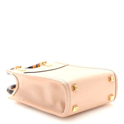 Fendi Vitello King Plexiglass Logo Embossed Mini Fendi Sunshine Shopper Tote Light Rose 4 of 10