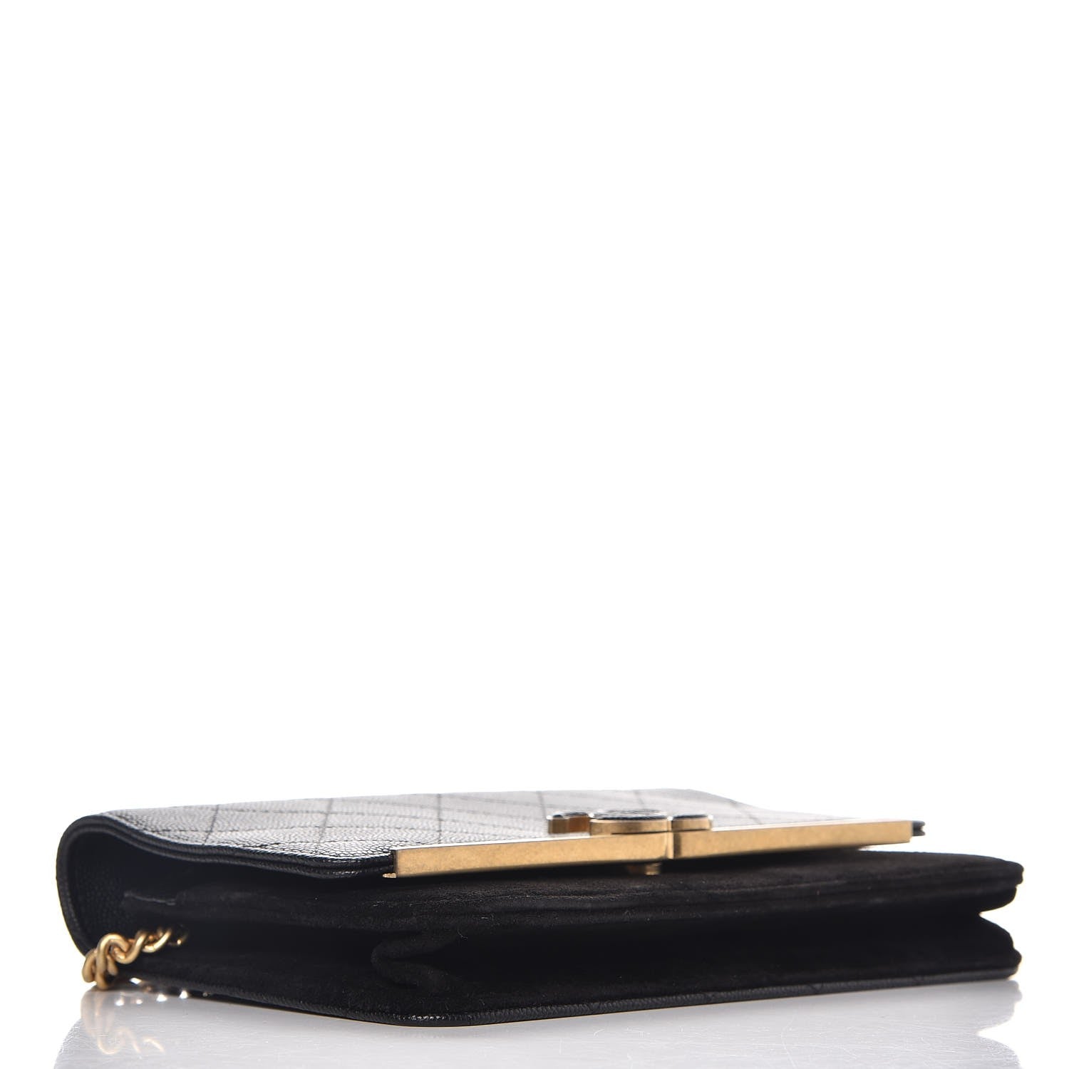 Chanel Caviar Suede Stitched Lady Coco Wallet On Chain WOC Black 4 of 10