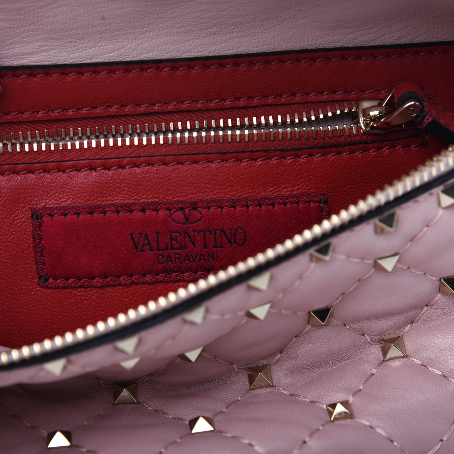 Valentino Garavani Lambskin Rockstud Spike Belt Bag 85 Water Rose 6 of 10