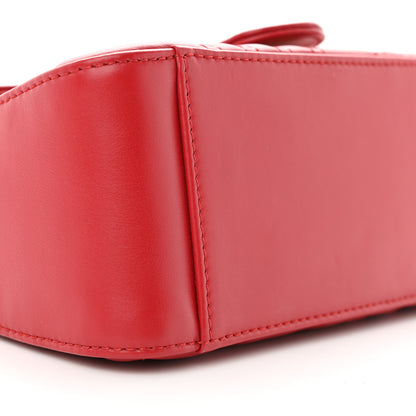 Gucci Calfskin Matelasse Mini GG Marmont Top Handle Shoulder Bag Hibiscus Red 9 of 11