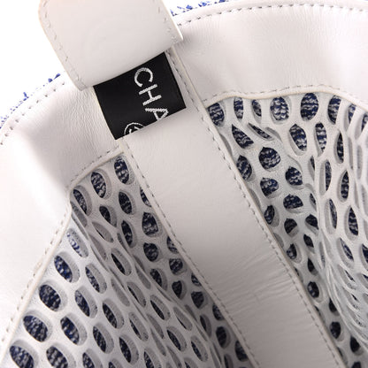 Chanel Terry Cotton Fizzy Tote Navy White 10 of 13