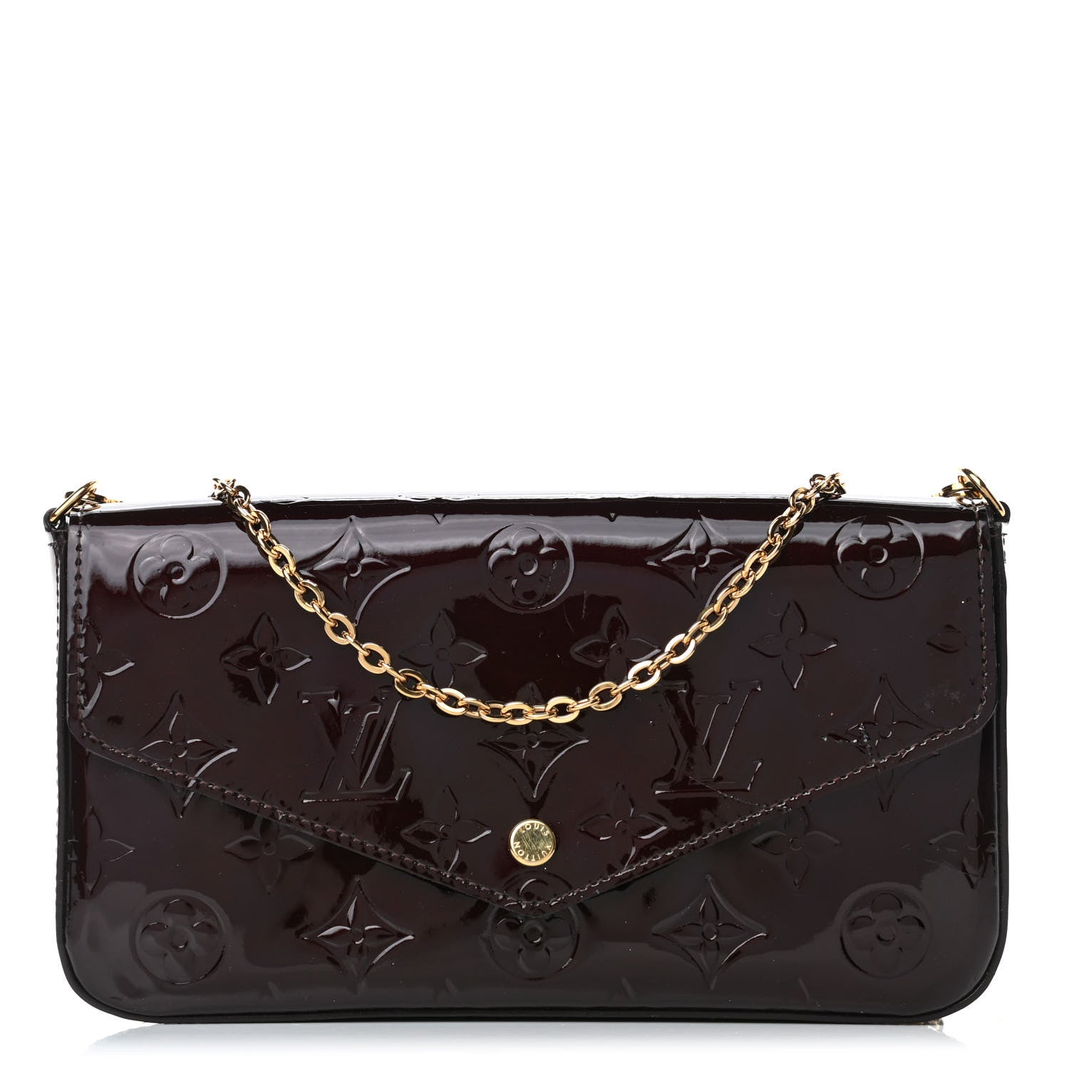 Louis Vuitton Vernis Pochette Felicie Chain Wallet Amarante 1 of 8