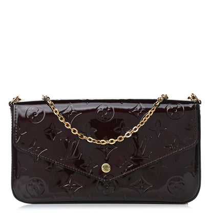 Louis Vuitton Vernis Pochette Felicie Chain Wallet Amarante 1 of 8