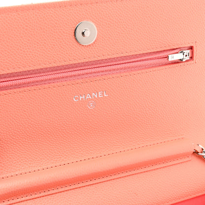 Chanel Caviar Quilted Wallet on Chain WOC Coral 6 of 12
