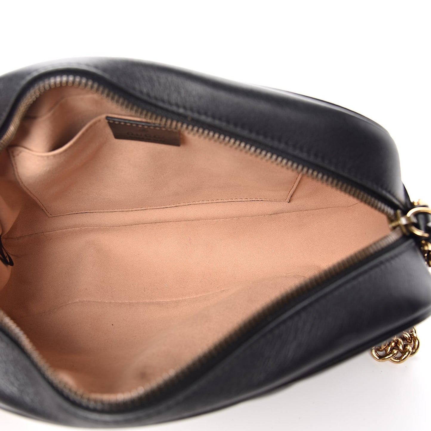 Calfskin Matelasse Small GG Marmont Chain Shoulder Bag Black