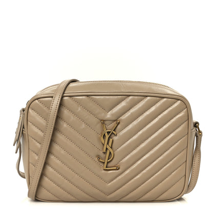 Saint Laurent Calfskin Matelasse Monogram Lou Camera Bag Dark Beige 1 of 10