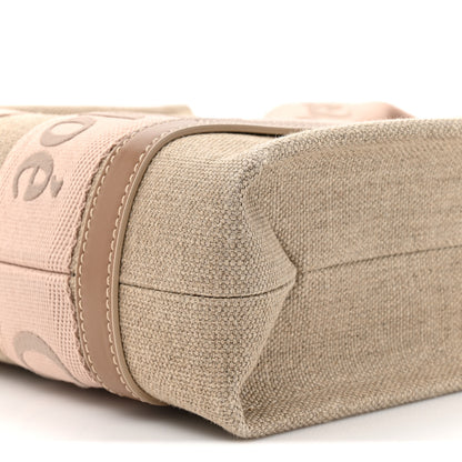 Chloe Cotton Calfskin Small Woody Ribbon Tote With Strap Blushy Beige 17 of 21