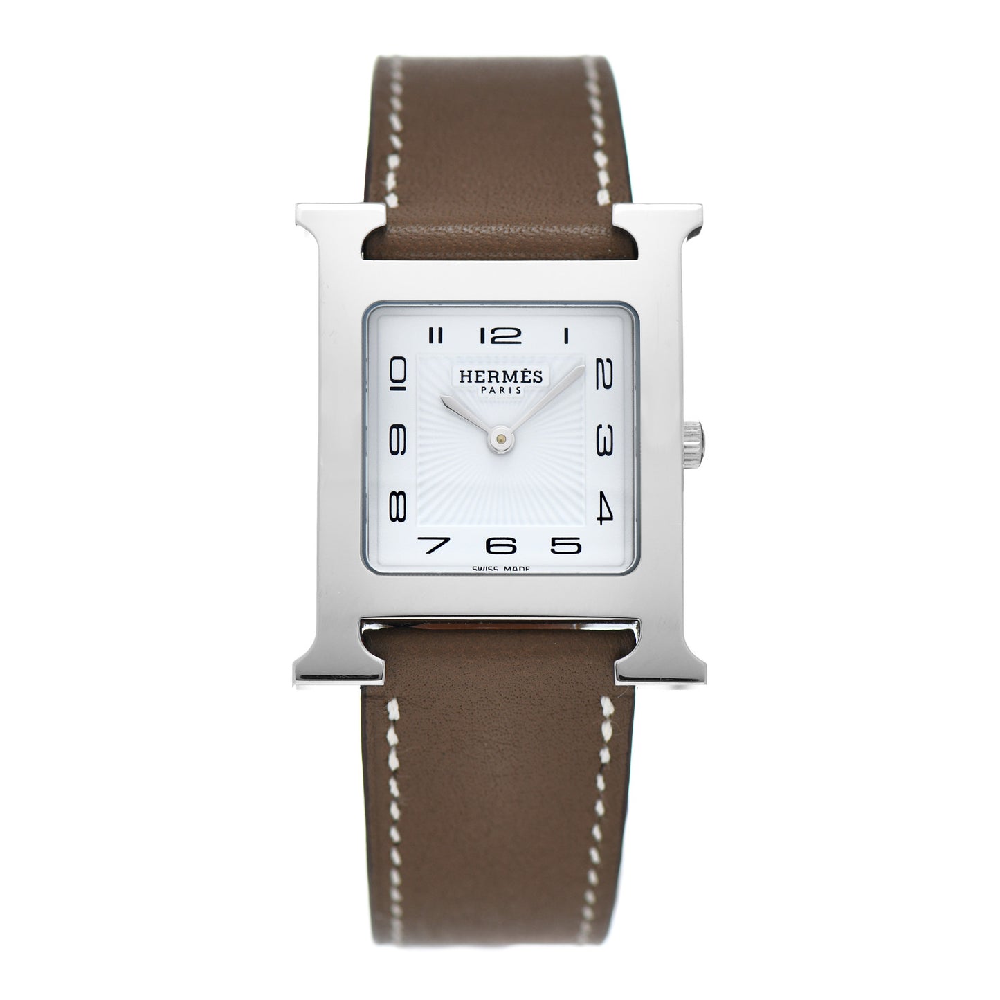 Stainless Steel Swift 26mm Heure H Hour Quartz Watch Etoupe