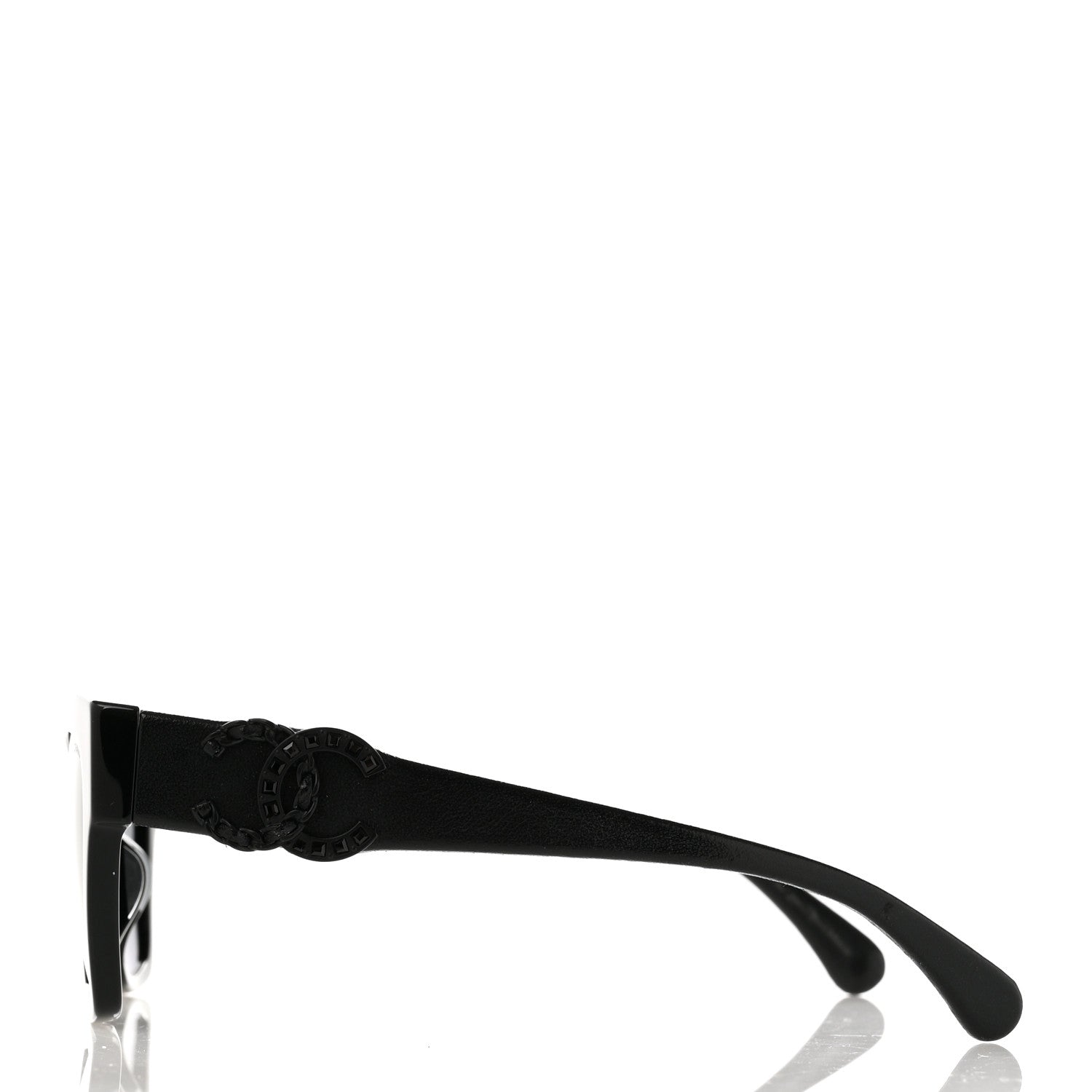 Chanel Acetate Square Cat Eye CC Sunglasses 5456 Black 3 of 8