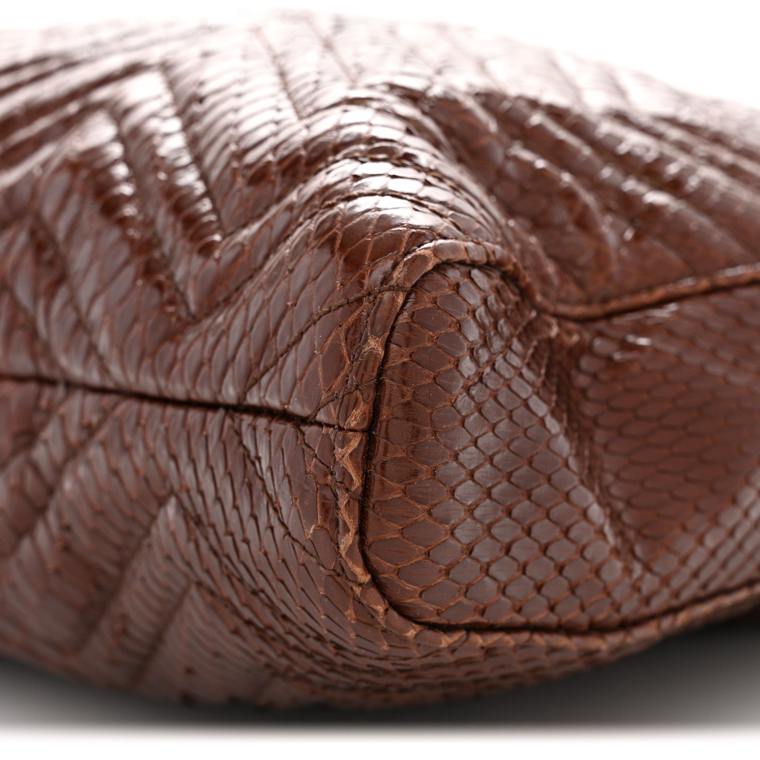 Gucci Snakeskin Matelasse Large GG Marmont Slim Tote Brown 10 of 12