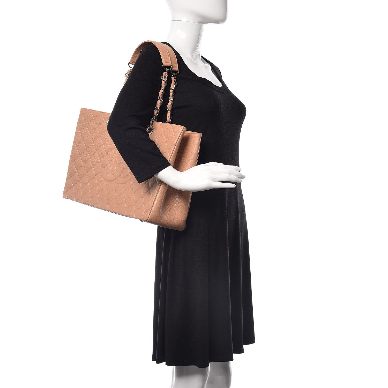 Chanel Caviar Quilted XL Grand Shopping Tote GST Beige 2 of 15