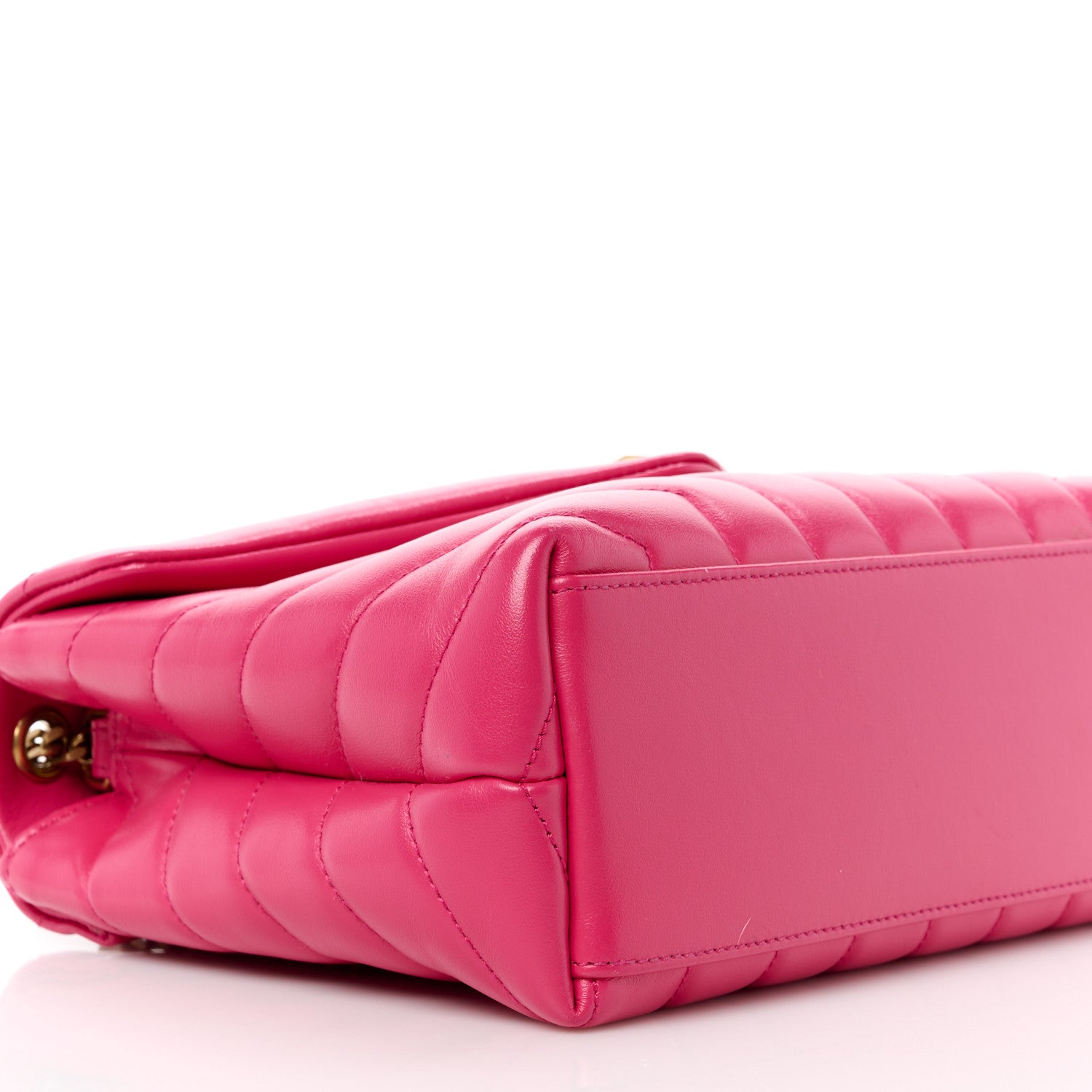 Saint Laurent SAINT LAURENT Calfskin Y Quilted Monogram Small Loulou Chain Satchel Fresh Fuchsia 10 of 11