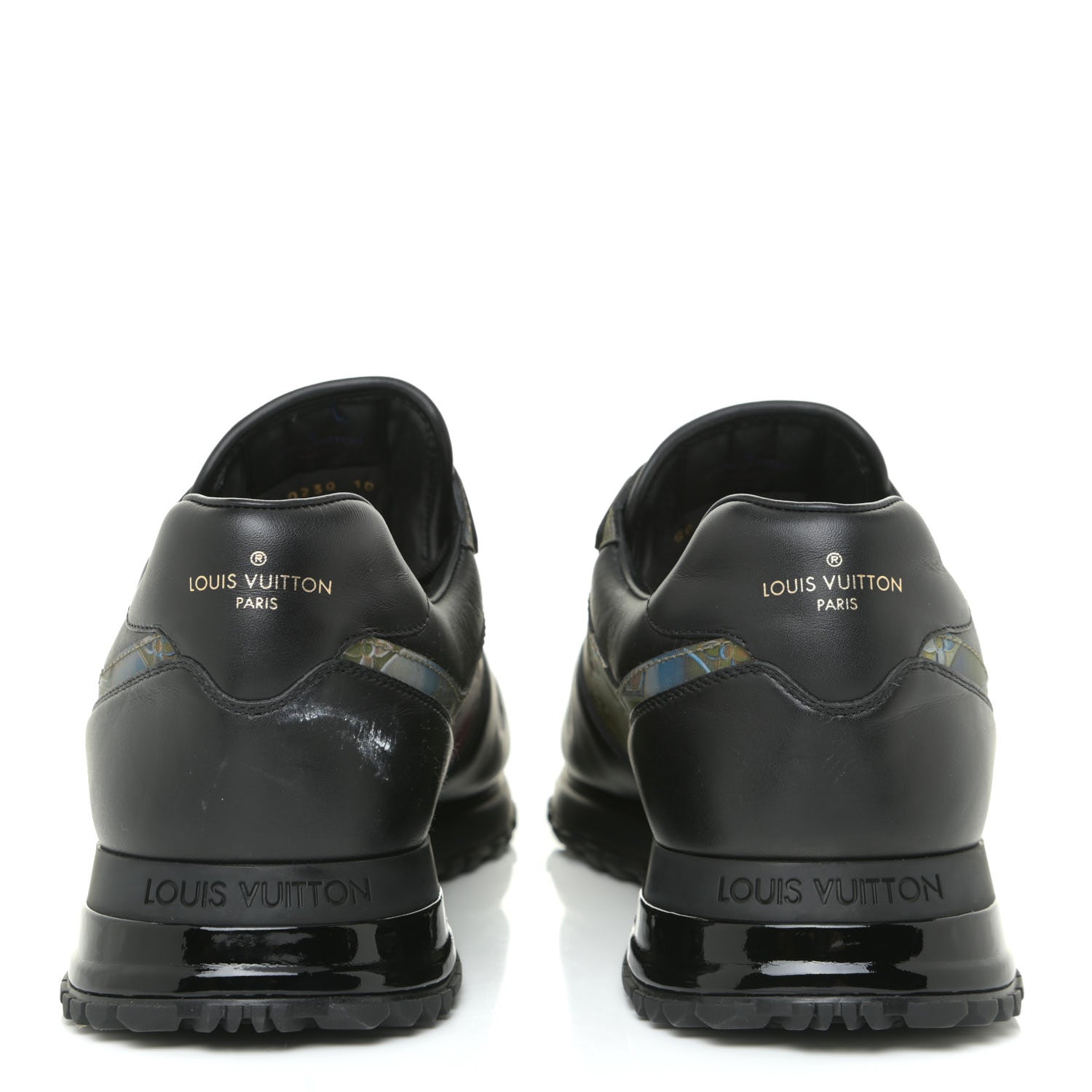 Louis Vuitton Calfskin Iridescent Monogram Rivoli Sneakers 10 Black 4 of 15