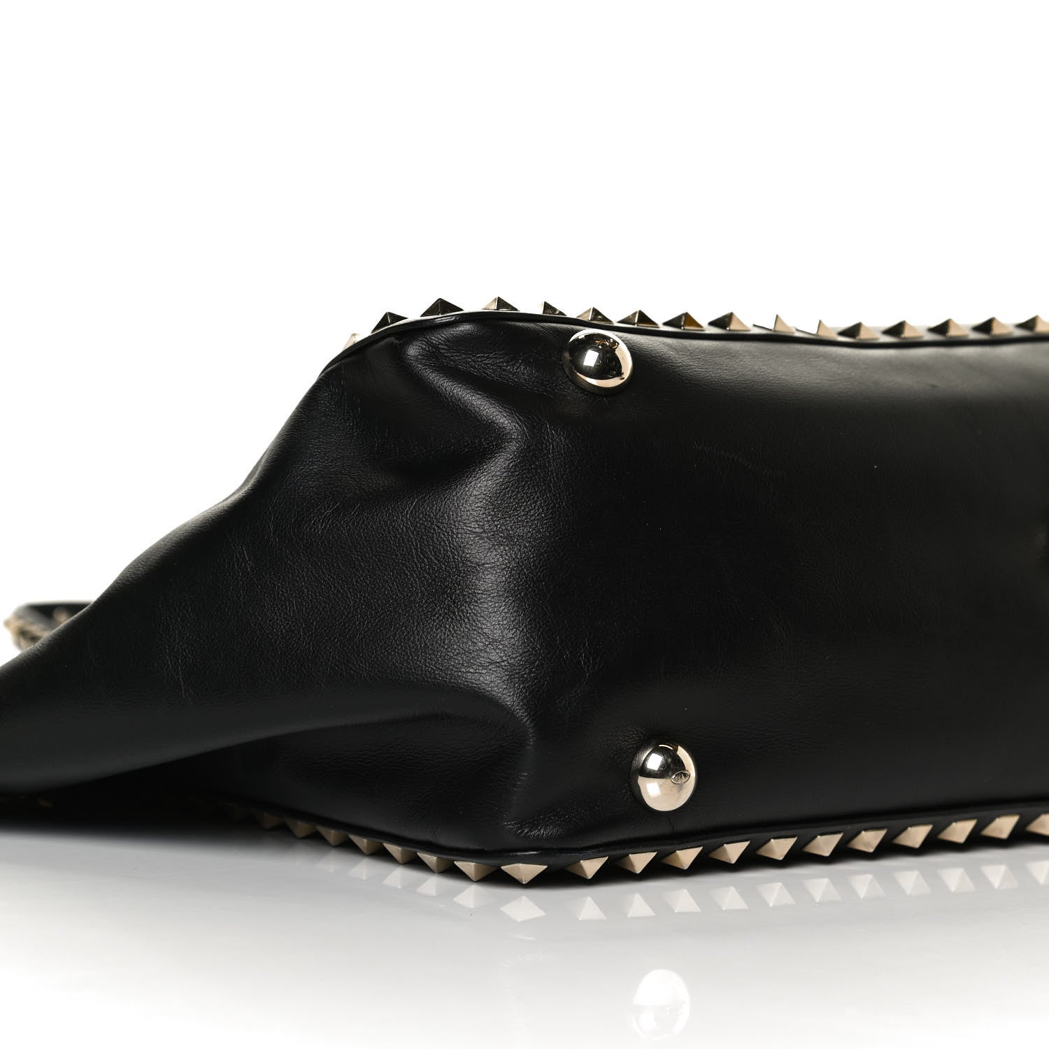 Valentino Garavani Vitello Medium Rockstud Tote Black 9 of 12