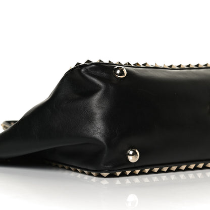 Valentino Garavani Vitello Medium Rockstud Tote Black 9 of 12