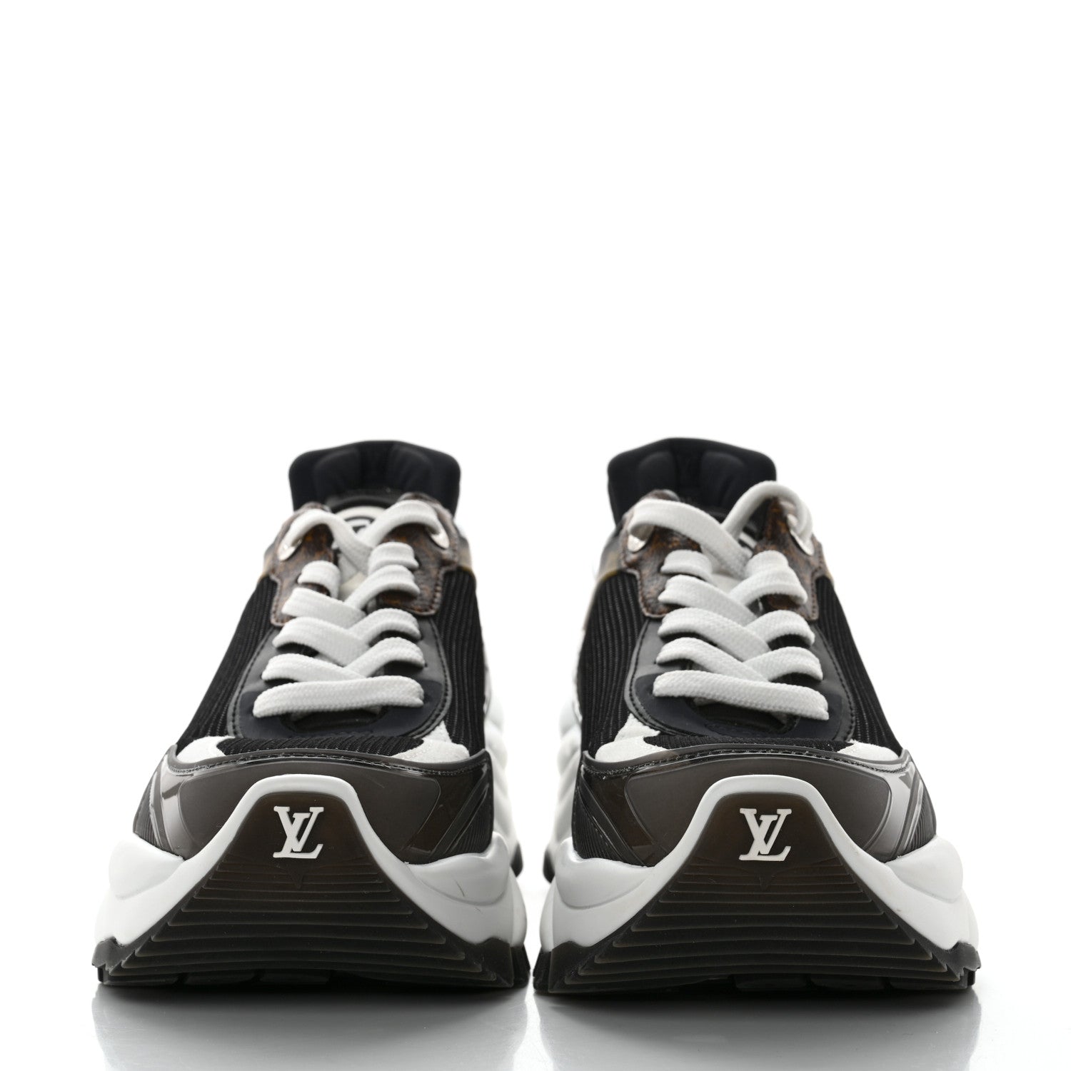 Louis Vuitton Monogram Calfskin Run 55 Sneakers 38 Black 2 of 9