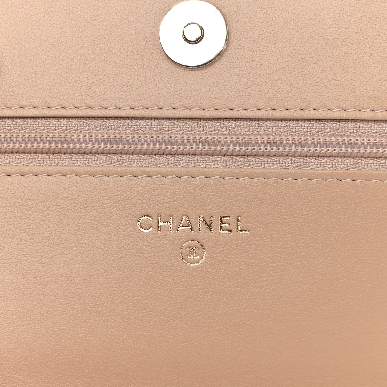 Chanel Caviar Quilted CC Filigree Wallet On Chain WOC Beige Black 6 of 12