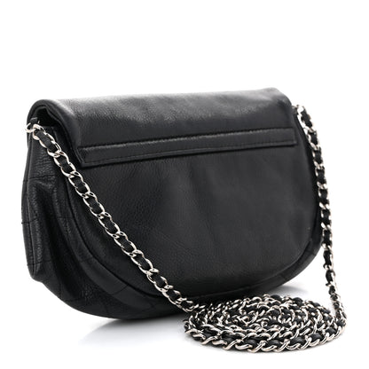 Chanel Lambskin Half Moon Wallet On Chain WOC Black 3 of 11