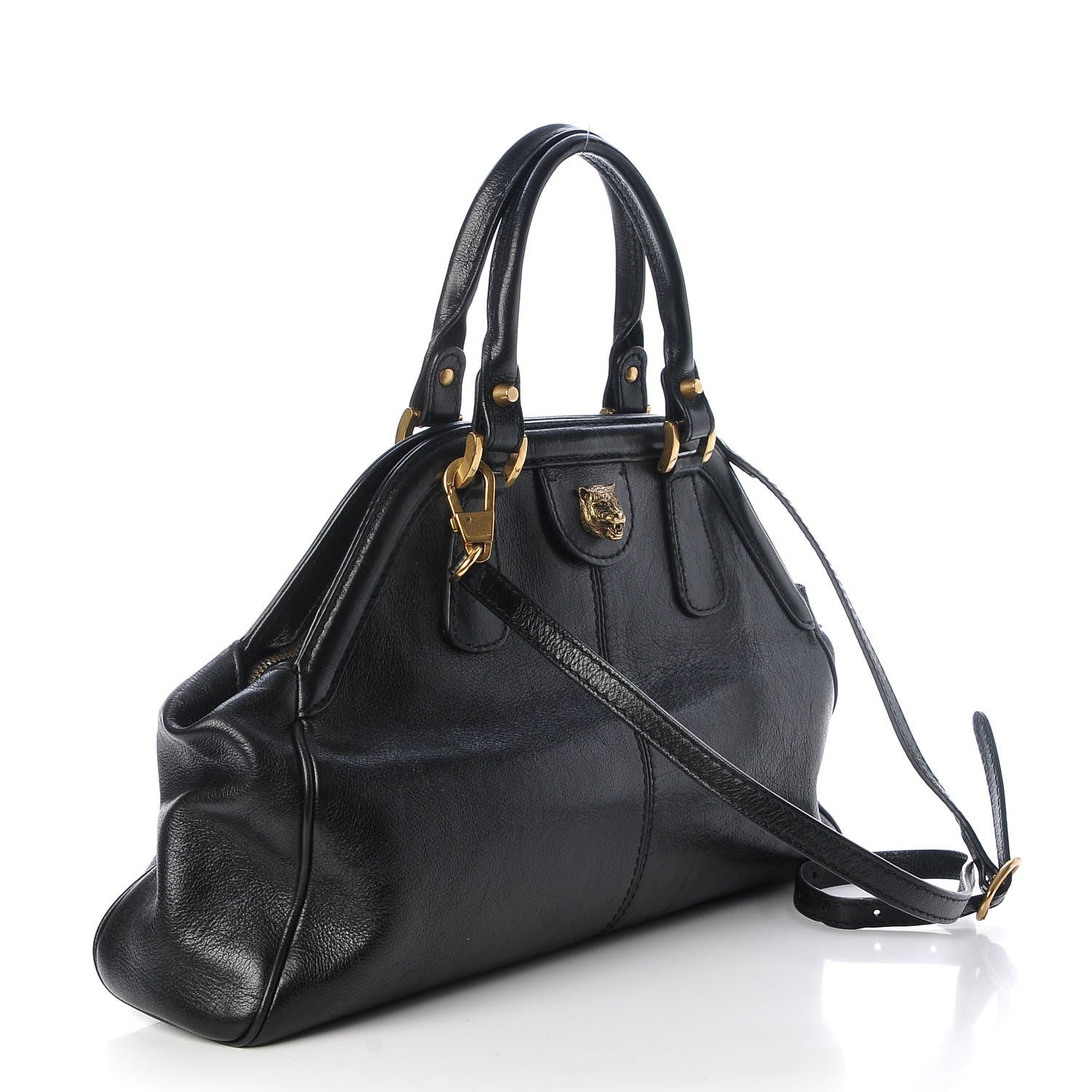 Gucci Calfskin Medium Re(Belle) Top Handle Bag Black 4 of 9