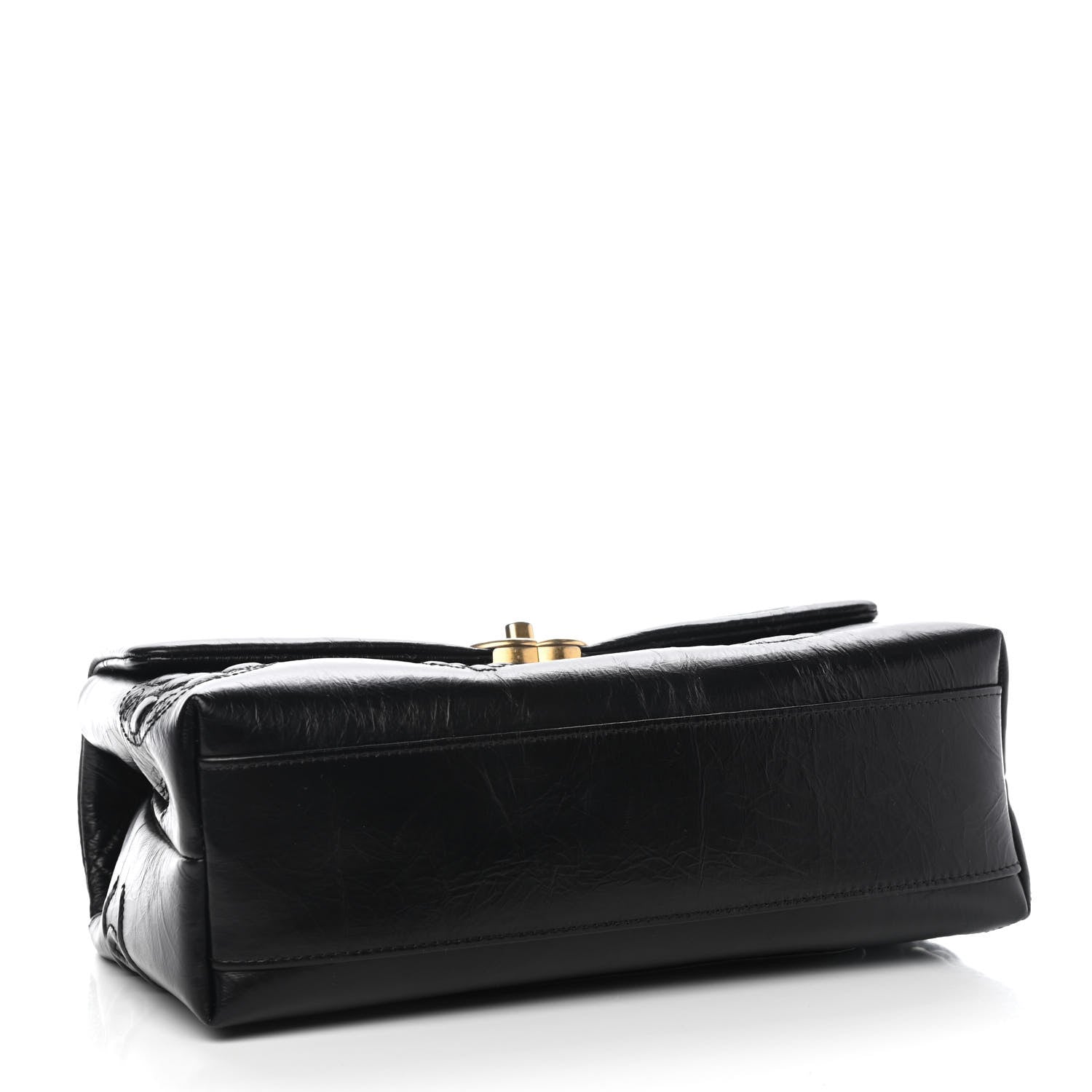 Chanel Crumbled Calfskin Embossed Flap Black 4 of 9