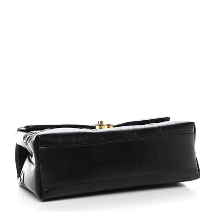 Chanel Crumbled Calfskin Embossed Flap Black 4 of 9