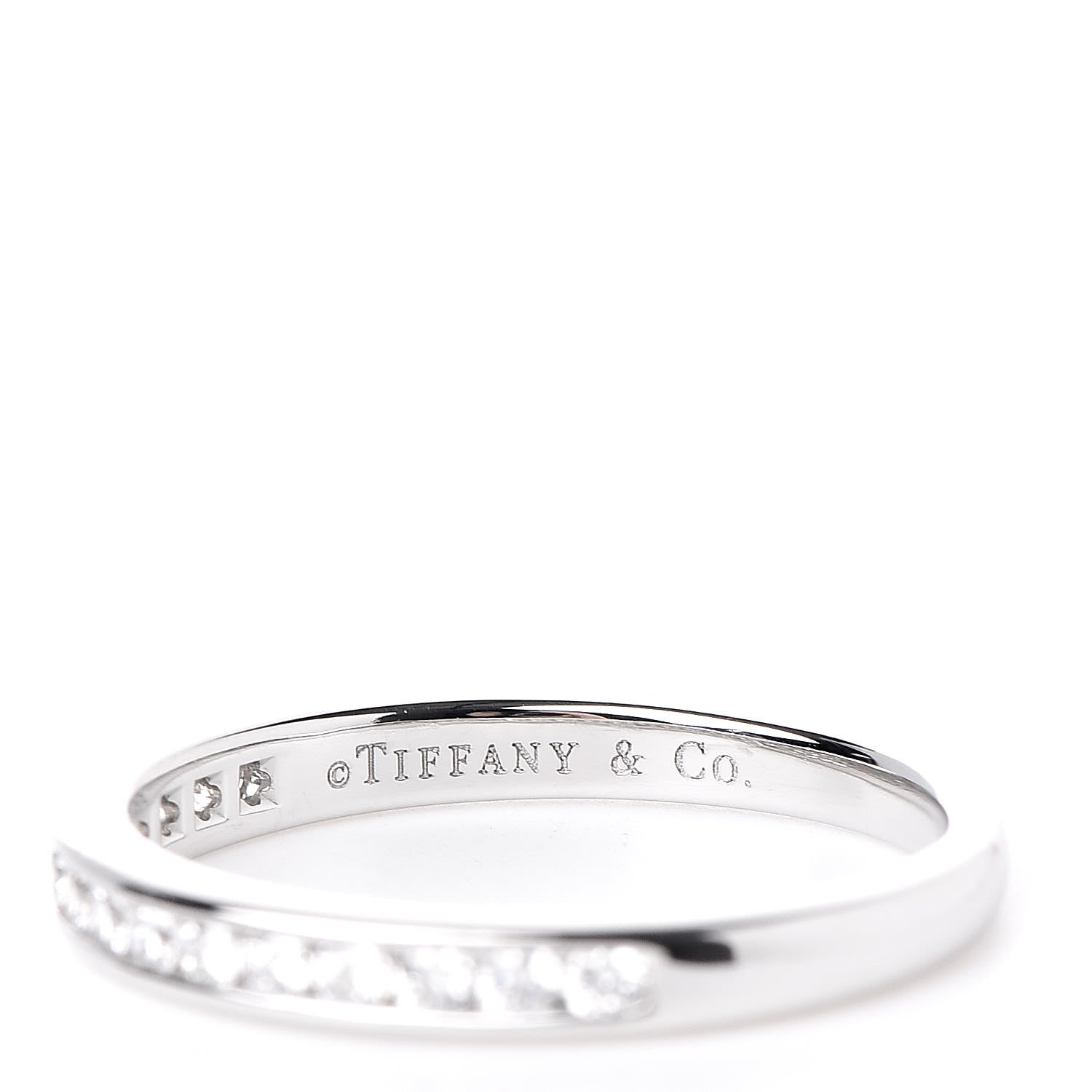 Tiffany Platinum Diamond .22ctw Half Circle Wedding Band Ring 52 6 5 of 6