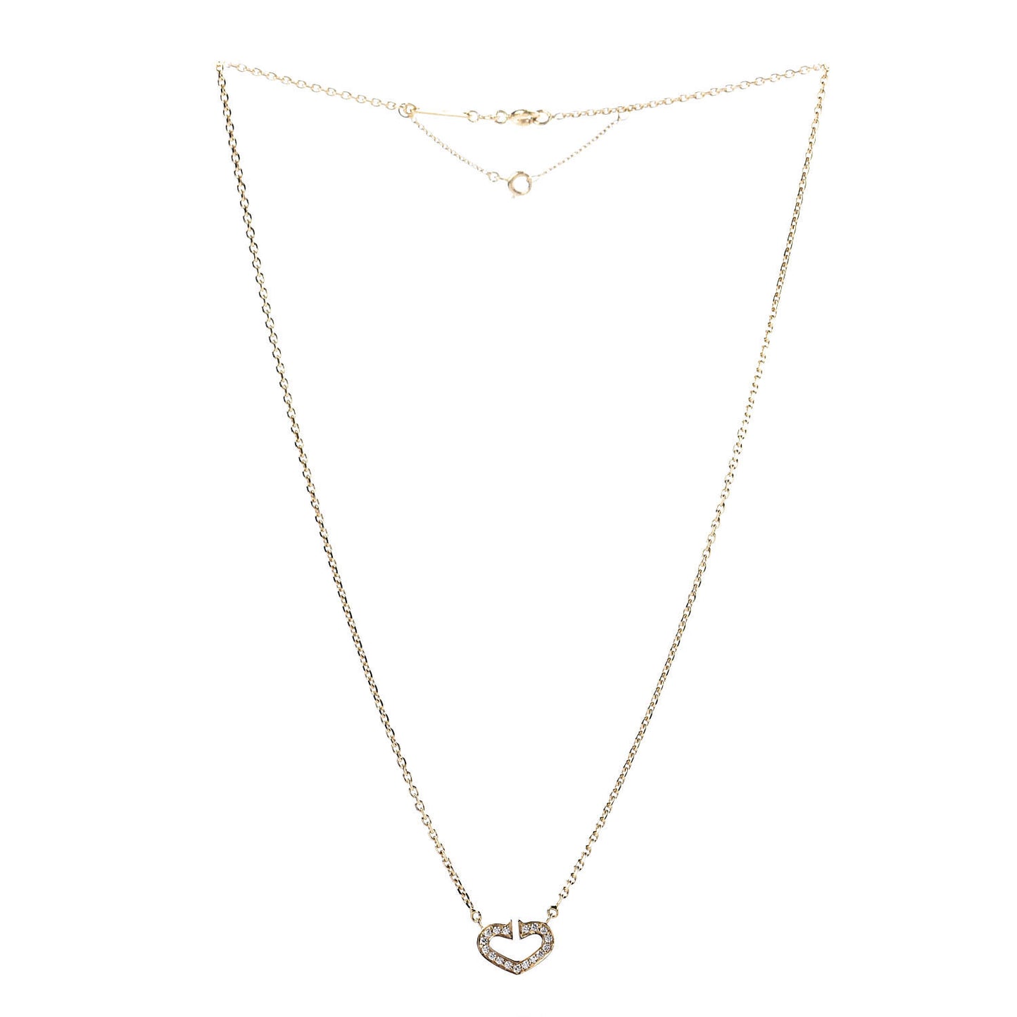 18K Yellow Gold Diamond Hearts And Symbols Pendant Necklace