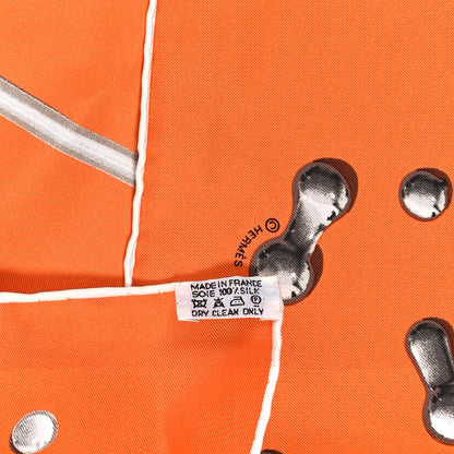 Hermes Silk Vif Argent Scarf 90 Orange 3 of 3